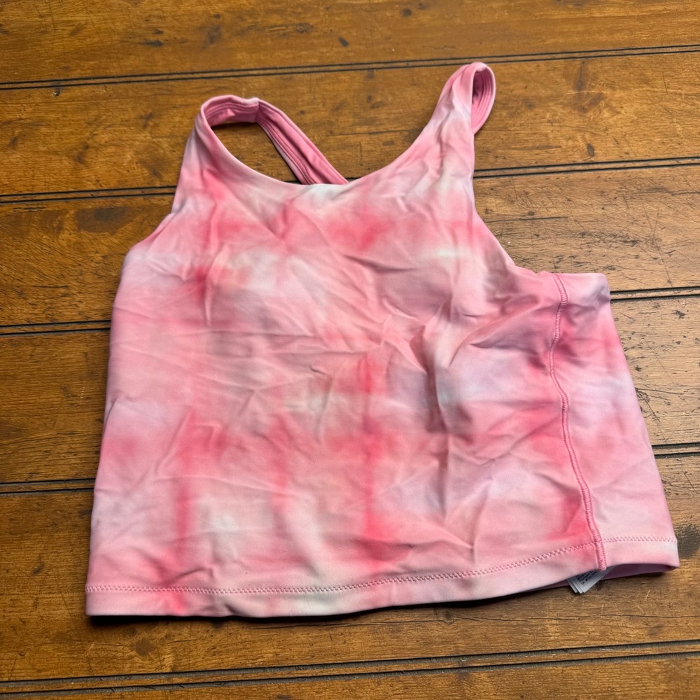 Athleta Girl Tie Dye Pink Tank Top Crop Athletic Kids‎ Size L